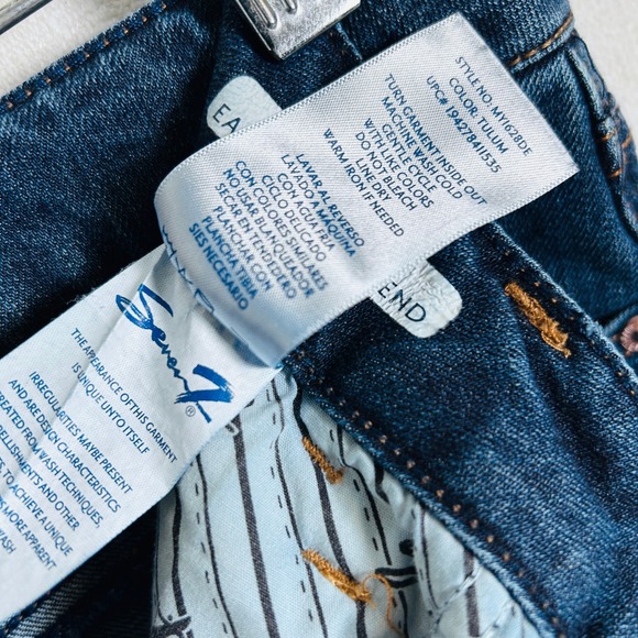 Seven7 Womens Easy Fit Boyfriend Jeans Blue Denim Frayed Hem Size 8 - Picture 7 of 14